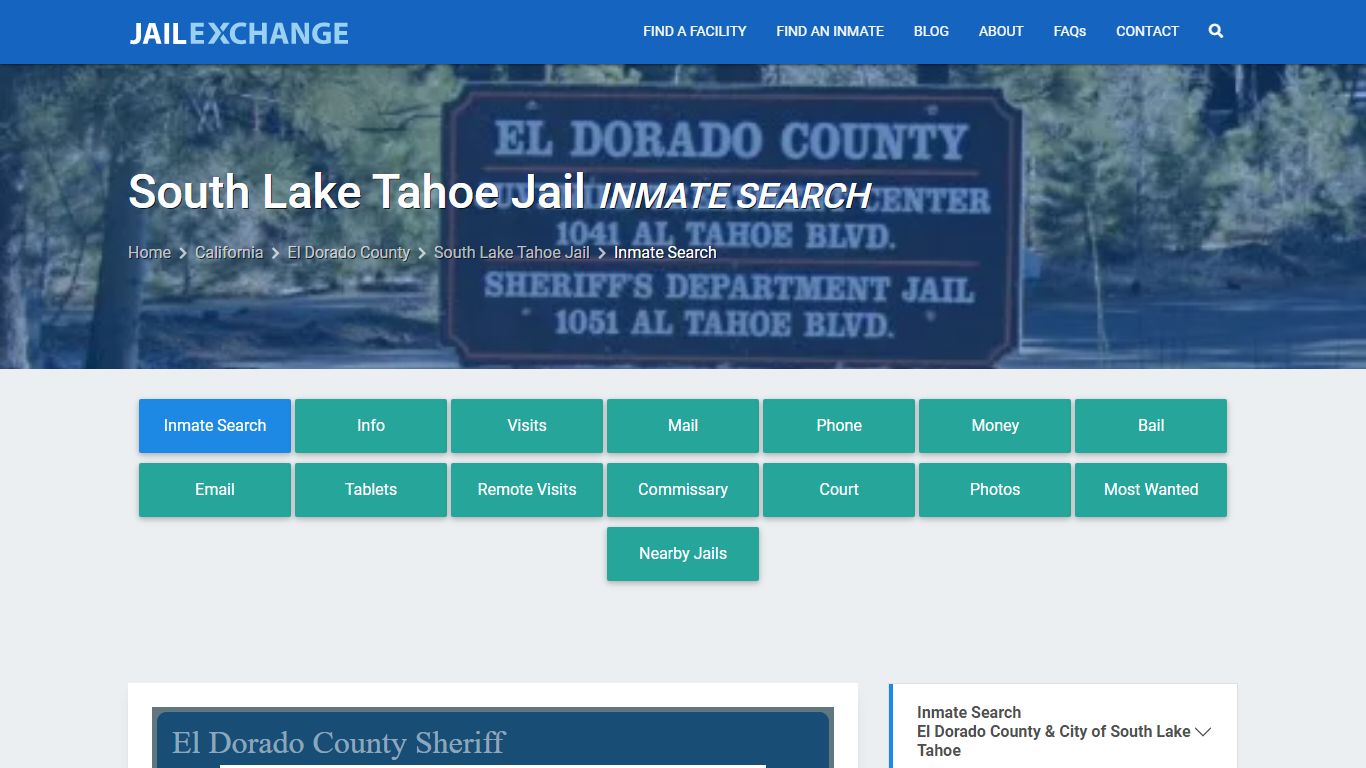 Inmate Search: Roster & Mugshots - South Lake Tahoe Jail, CA