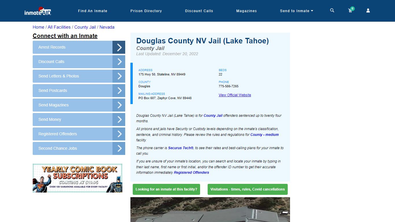 Douglas County NV Jail (Lake Tahoe) - Inmate Locator - Stateline, NV